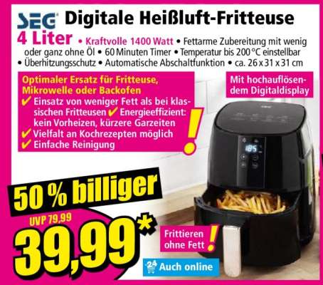 SEG Digitale Heißluft-Fritteuse