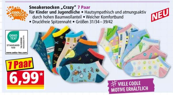 Sneakersocken „Crazy” 7 Paar