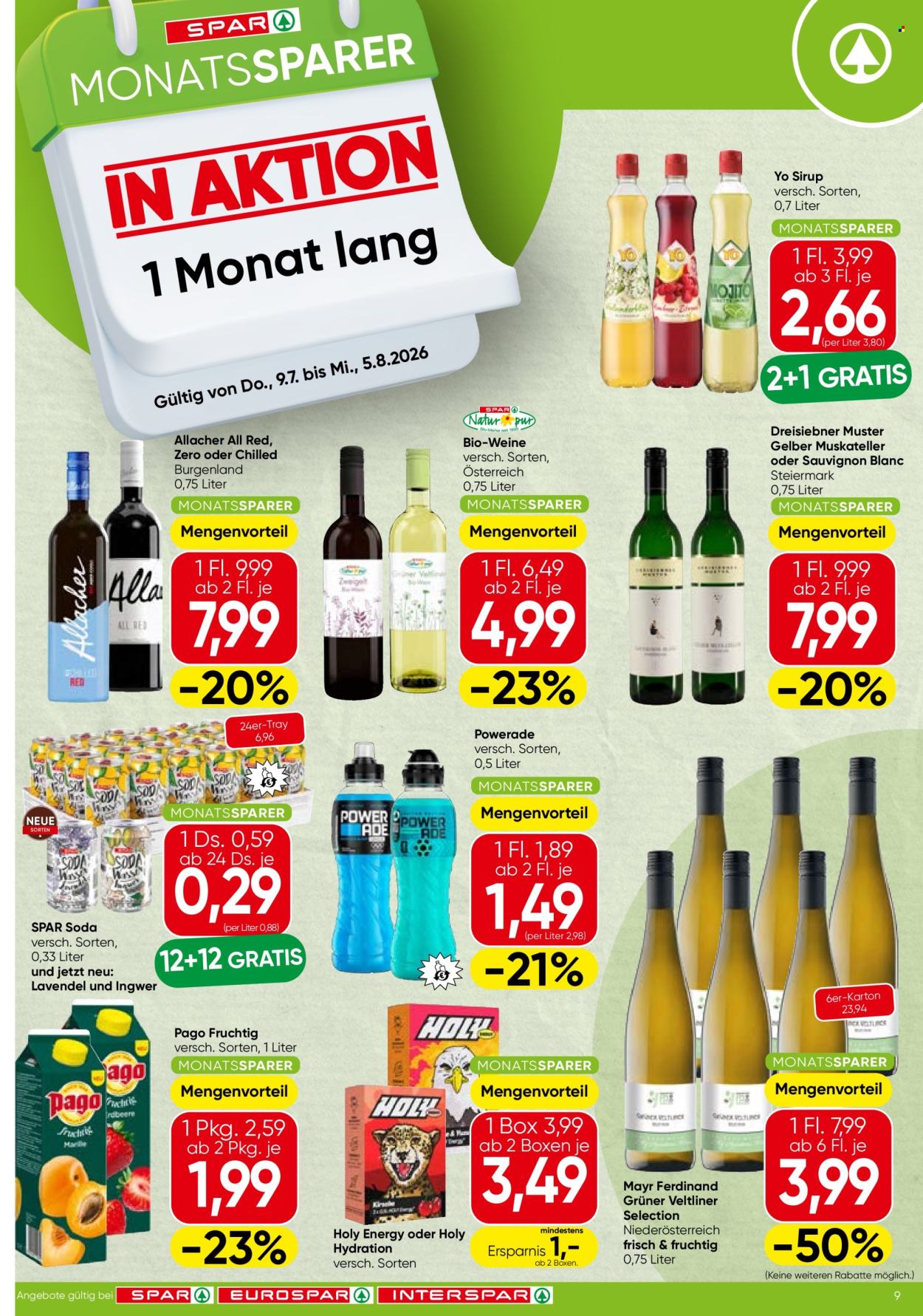 Angebote SPAR - 9.7.2026 - 5.8.2026. Seite 1