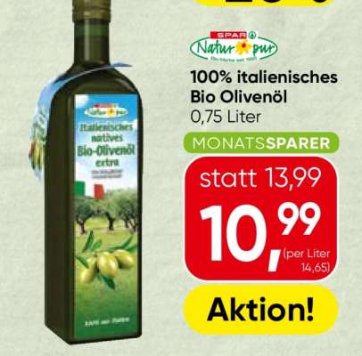 SPAR Natur*pur 100% italienisches Bio Olivenöl