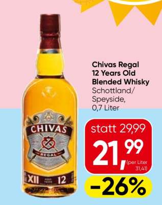 Chivas Regal 12 Years Old Blended Whisky