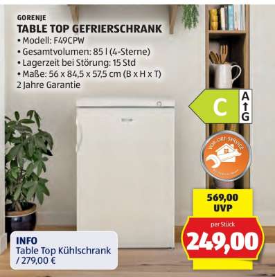 TABLE -TOP- GEFRIERSCHRANK