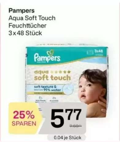 Pampers Aqua Soft Touch Feuchttücher 3 x 48 Stück