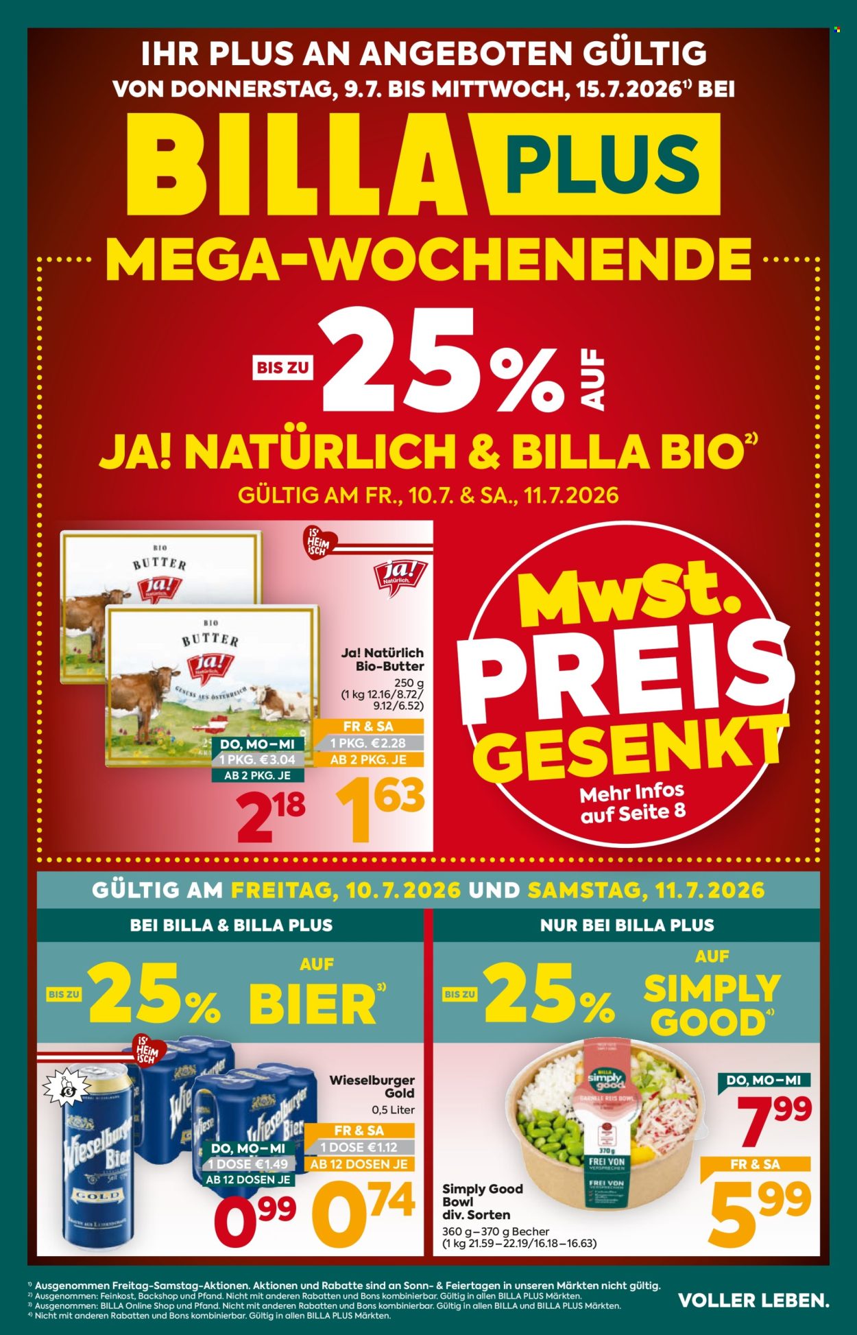 Angebote Billa Plus - 9.7.2026 - 15.7.2026. Seite 1