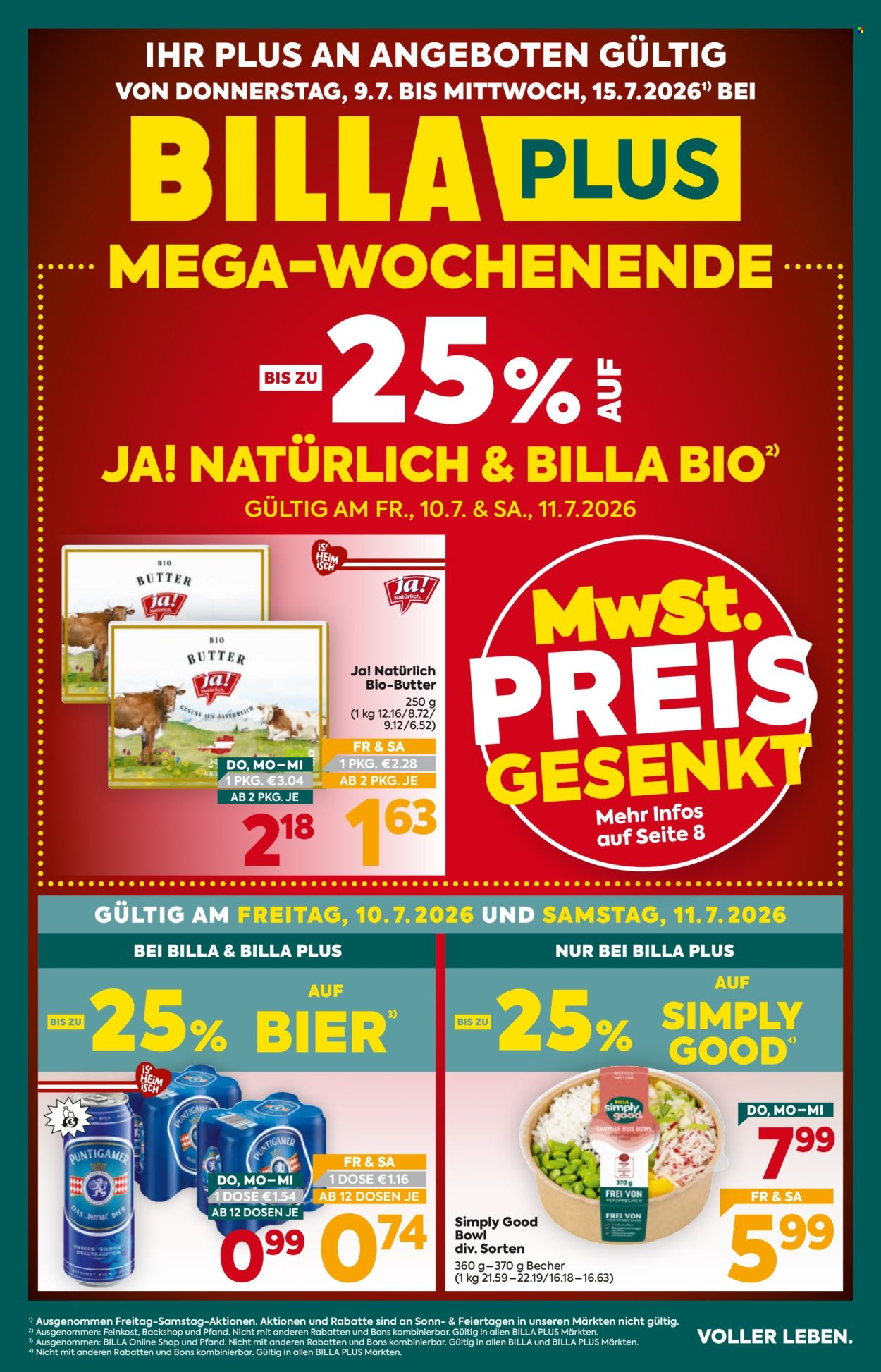 Angebote Billa Plus - 9.7.2026 - 15.7.2026. Seite 1