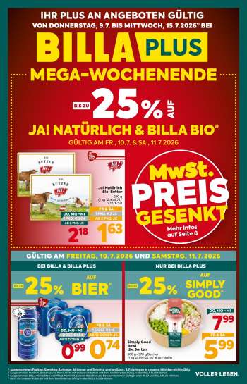 Angebote Billa Plus - 9.7.2026 - 15.7.2026.