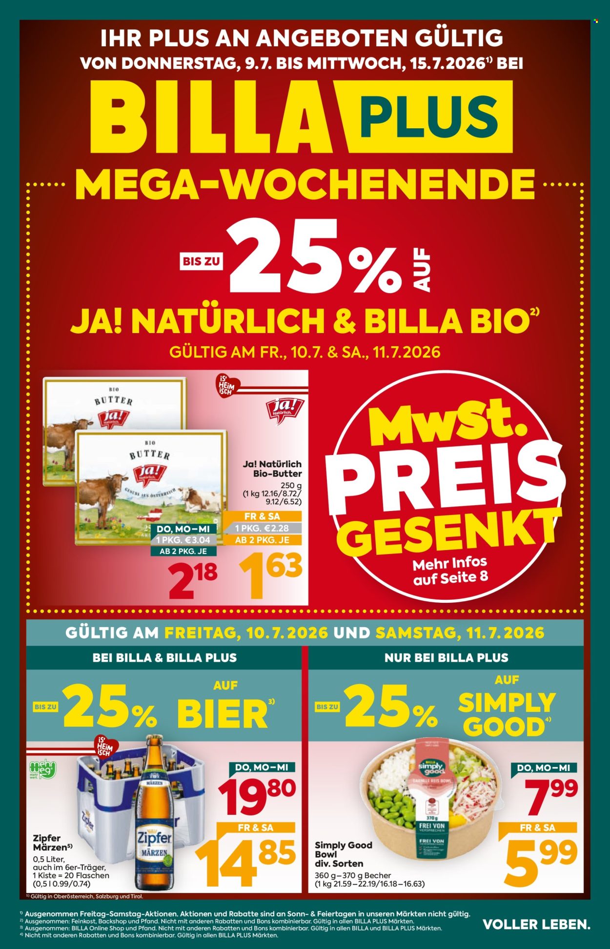 Angebote Billa Plus - 9.7.2026 - 15.7.2026. Seite 1