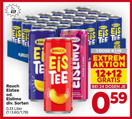 Rauch Eistee od. Eislimo div. Sorten