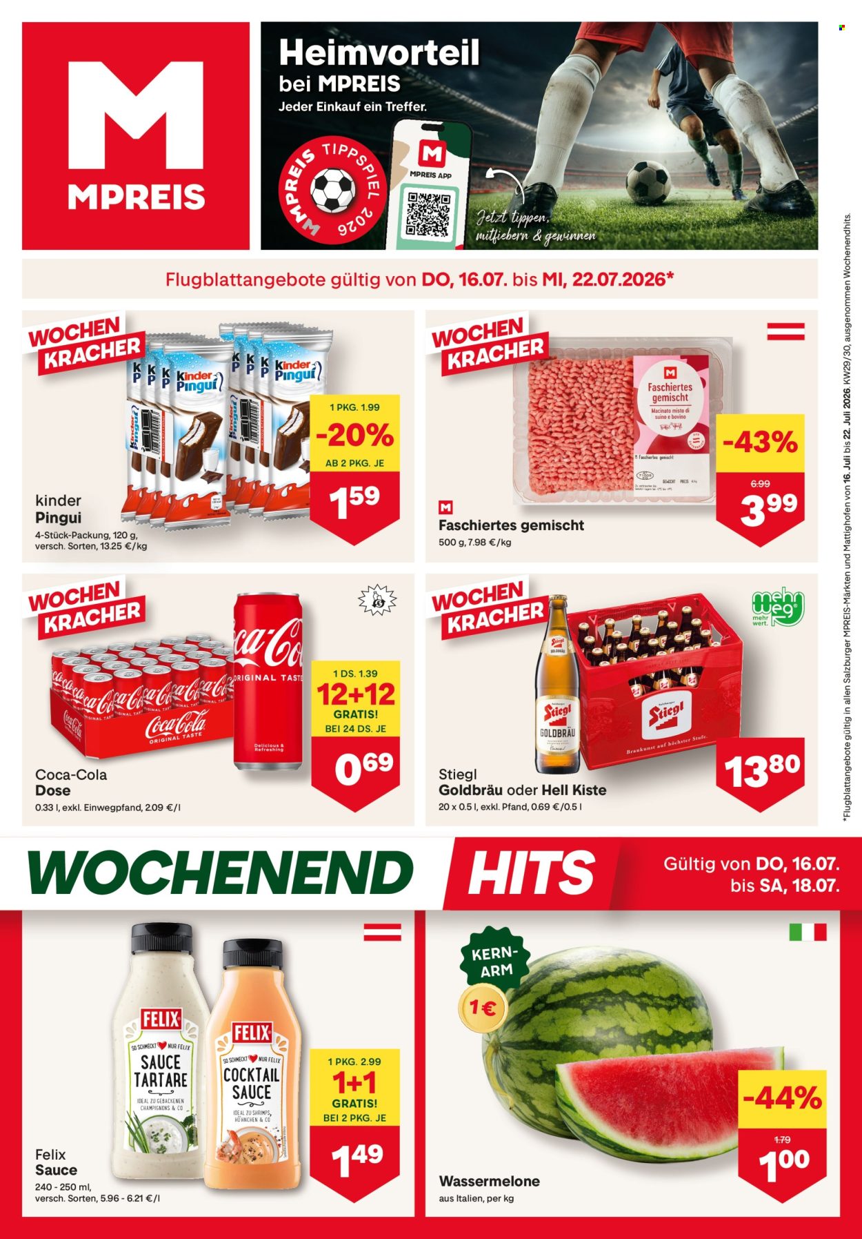 Angebote MPREIS - 16.7.2026 - 22.7.2026. Seite 1