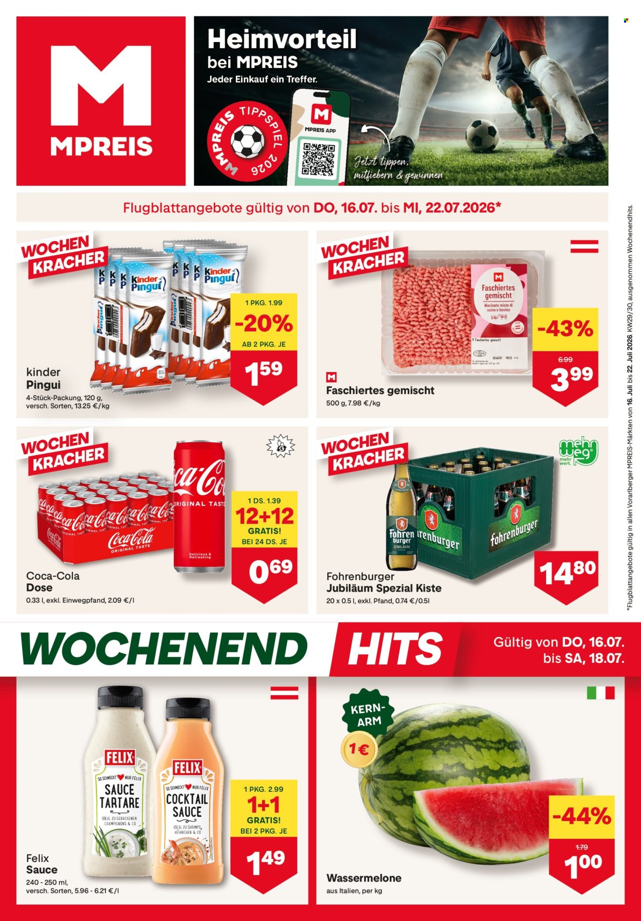 Angebote MPREIS - 16.7.2026 - 22.7.2026. Seite 1
