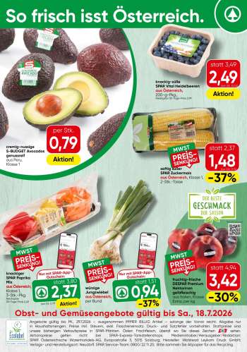 Angebote SPAR - 13.7.2026 - 18.7.2026.