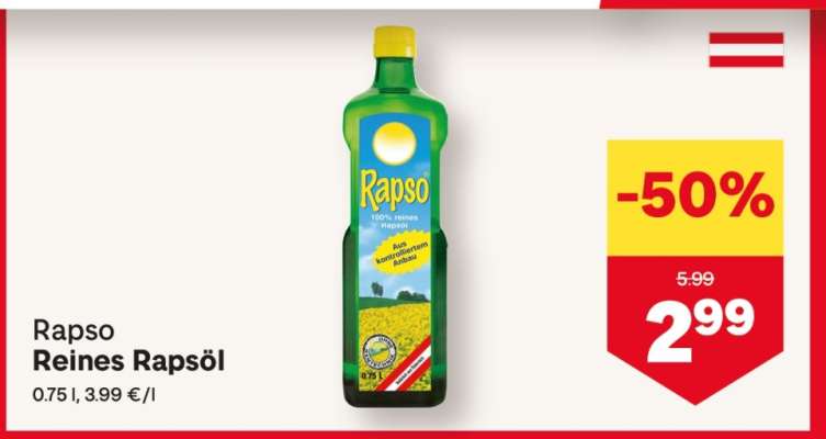 Rapso reines Rapsöl