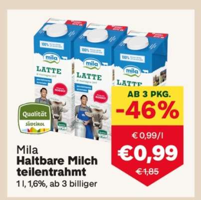Mila Haltbare Milch teilentrahmt