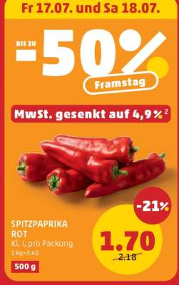 Spitzpaprika rot