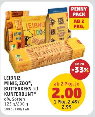 LEIBNIZ MINIS, ZOO*, BUTTERKEKS od. KUNTERBUNT*
