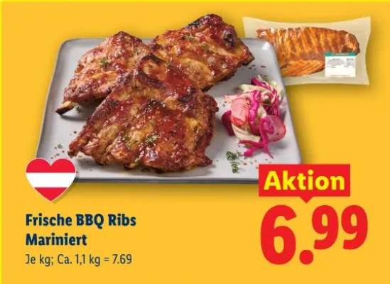 Frische BBQ Ribs mariniert