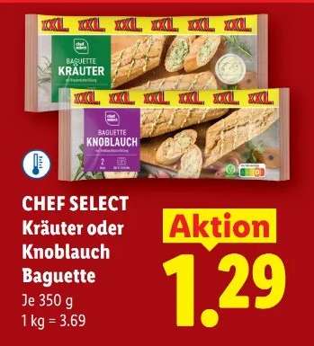 CHEF SELECT Kräuter oder Knoblauch Baguette