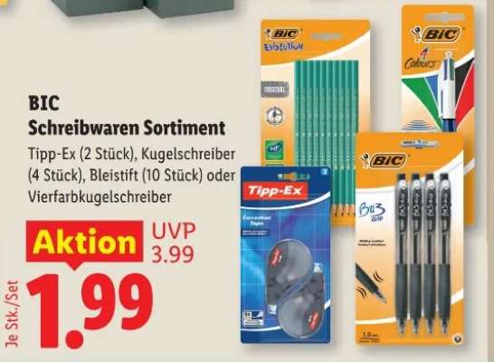 BIC Schreibwaren Sortiment