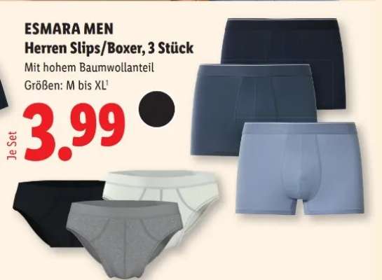 esmara MEN Herren Slips/Boxer, 3 Stück