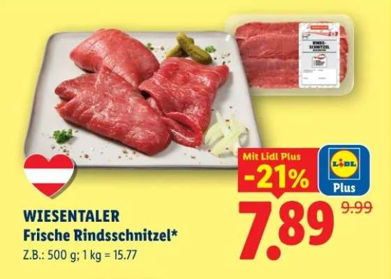 WIESENTALER Frische Rindsschnitzel