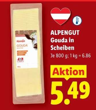 Alpengut Gouda in Scheiben