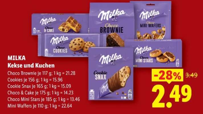 MILKA Kekse und Kuchen