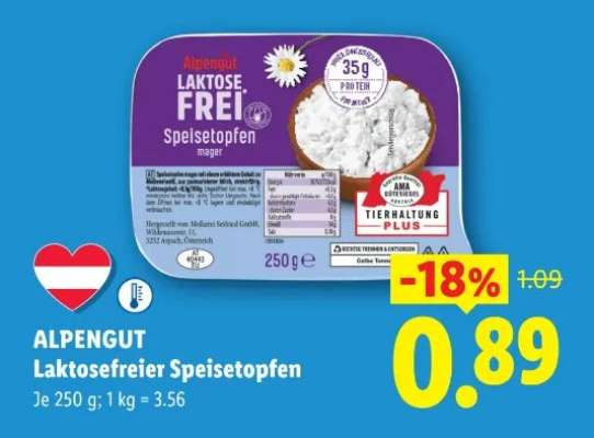 ALPENGUT Laktosefreier Speisetopfen