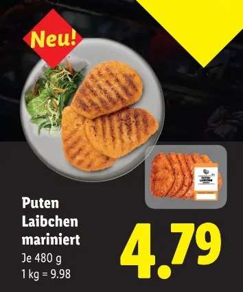 Puten Laibchen mariniert
