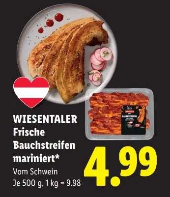 WIESENTALER Frische Bauchstreifen mariniert