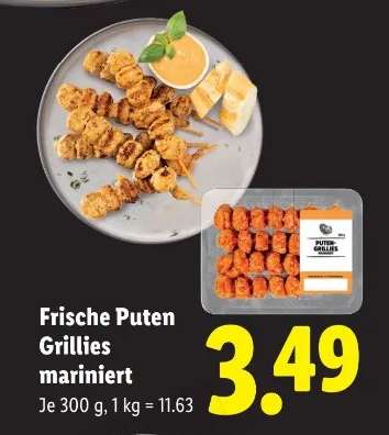 Frische Puten Grillies mariniert