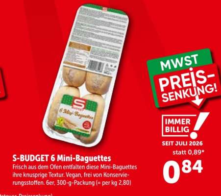 S-BUDGET 6 Mini-Baguettes