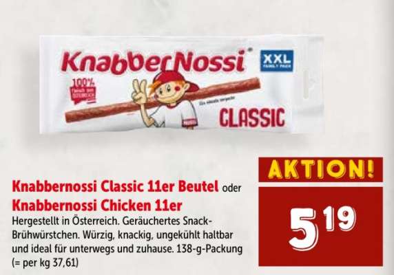 Knabbernossi Classic 11er Beutel