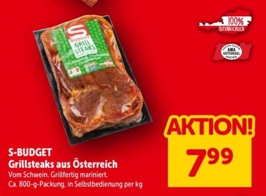 S-BUDGET Grillsteaks aus Österreich