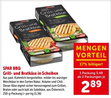 SPAR BBQ Grill- und Bratkäse in Scheiben