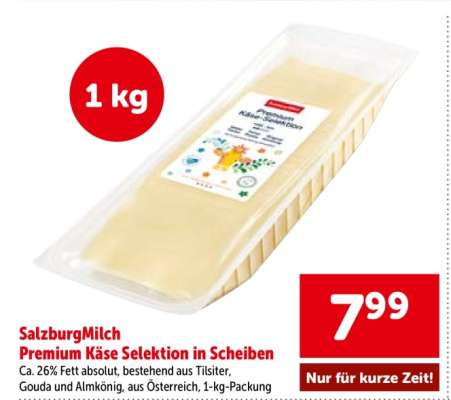 SalzburgMilch Premium Käse-Selektion in Scheiben