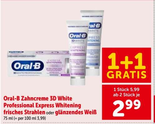 Oral-B Zahncreme 3D White Professional Express Whitening