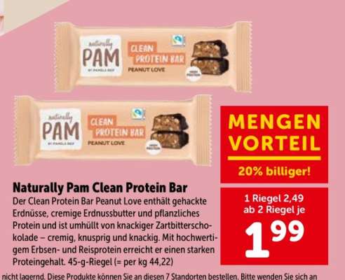 Naturally Pam Clean Protein Bar