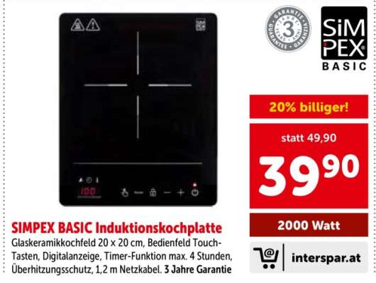 SIMPEX BASIC Induktionskochplatte