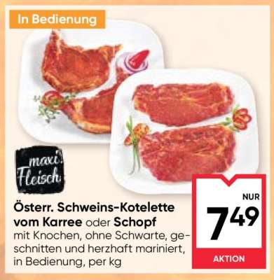 Österr. Schweins-Kotelette vom Karree oder Schopf