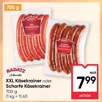 XXL Käsekrainer oder Scharfe Käsekrainer