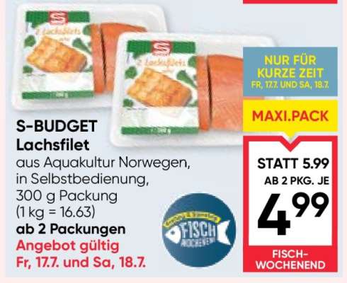 S-BUDGET Lachsfilet
