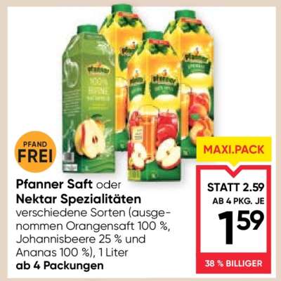 Pfanner Saft oder Nektar Spezialitäten