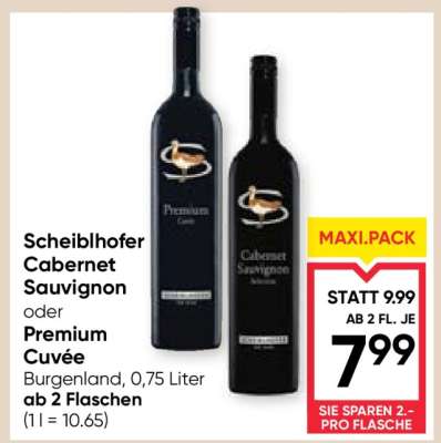 Scheiblhofer Cabernet Sauvignon oder Premium Cuvée