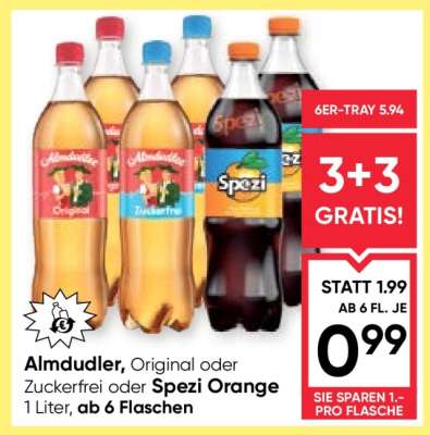 Almdudler Original oder zuckerfrei oder Spezi Orange