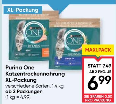 Purina One Katzentrockenahrung XL-Packung