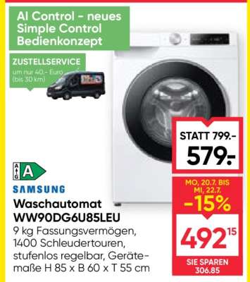 Samsung Waschaotmat WW90DG6U85LEU