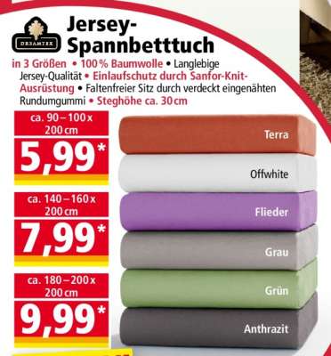 Jersey-Spannbettuch