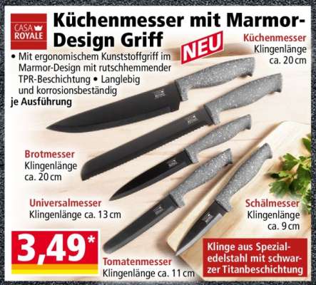 Küchenmesser mit Marmor-Design Griff
