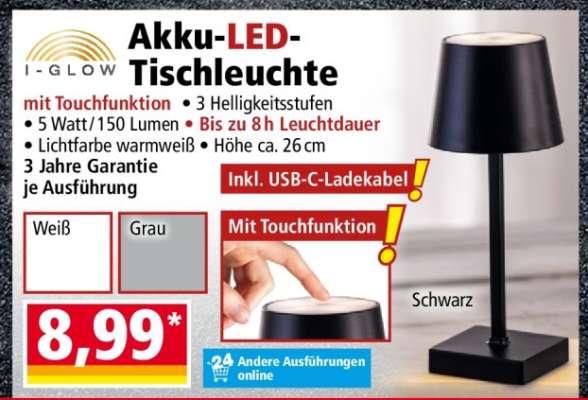 Akku-LED-Tischleuchte