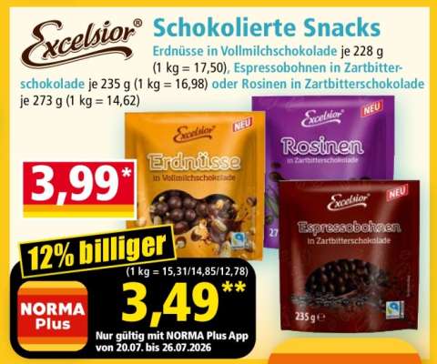 Excelsior Schokolierte Snacks